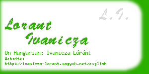 lorant ivanicza business card